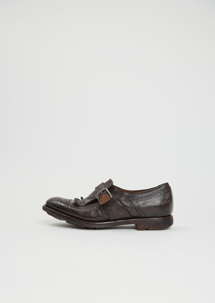 Shanghai Distressed Leather Loafer — Black