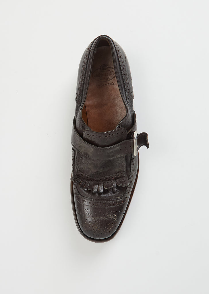 Shanghai Distressed Leather Loafer — Ebony