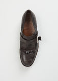 Shanghai Distressed Leather Loafer — Ebony