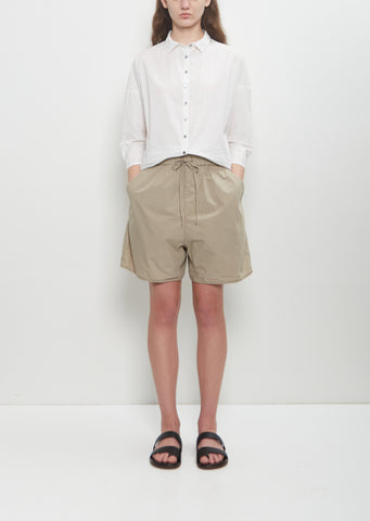 Tissue Cotton Shorts — Stone