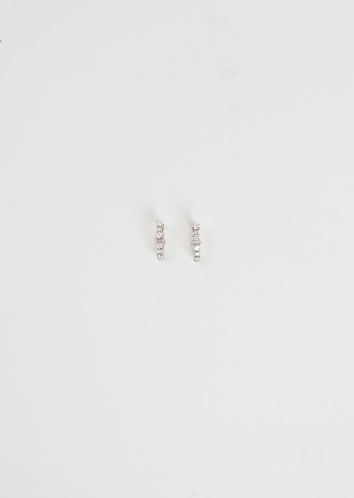 White Diamond Rivulet Spread Oval Hoops