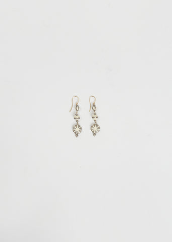 Globetrotter White Enamel Diamond Earring