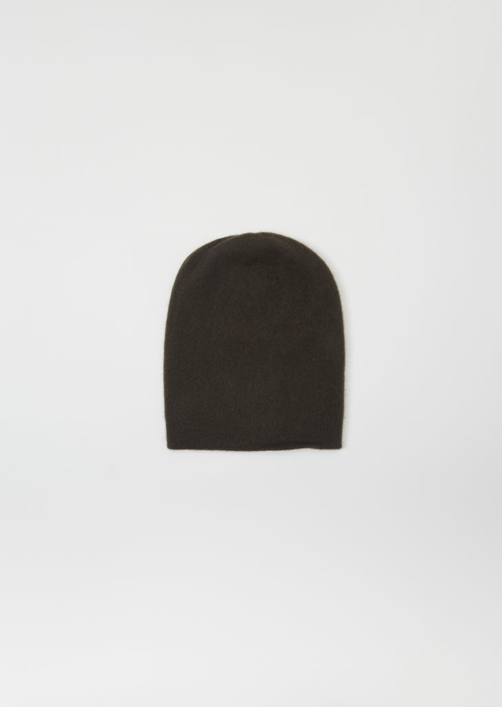 Cashmere Beanie — Black Olive