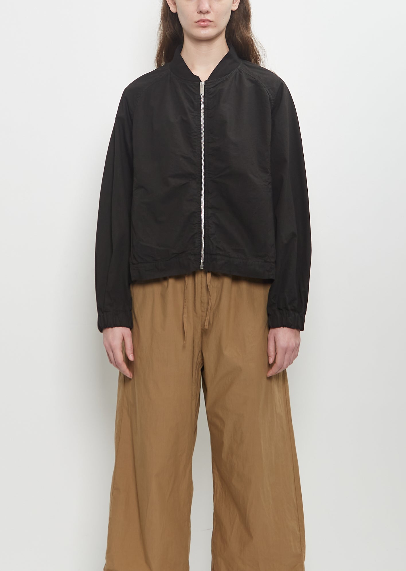 Cotton Canvas Bomber Jacket — Black – La Garçonne Cotton Canvas Bomber Jacket — Black – La Garçonne