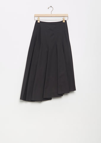 Cotton Rio Asymmetrical Pleated Midi Skirt