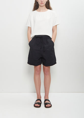 Cotton Canvas Shorts — Black