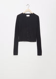 Super Fine Crewneck Cardigan — Black