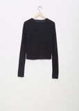 Super Fine Crewneck Cardigan — Black