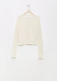 Super Fine Alpaca Crewneck Cardigan — Ivory