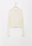 Super Fine Alpaca Crewneck Cardigan — Ivory