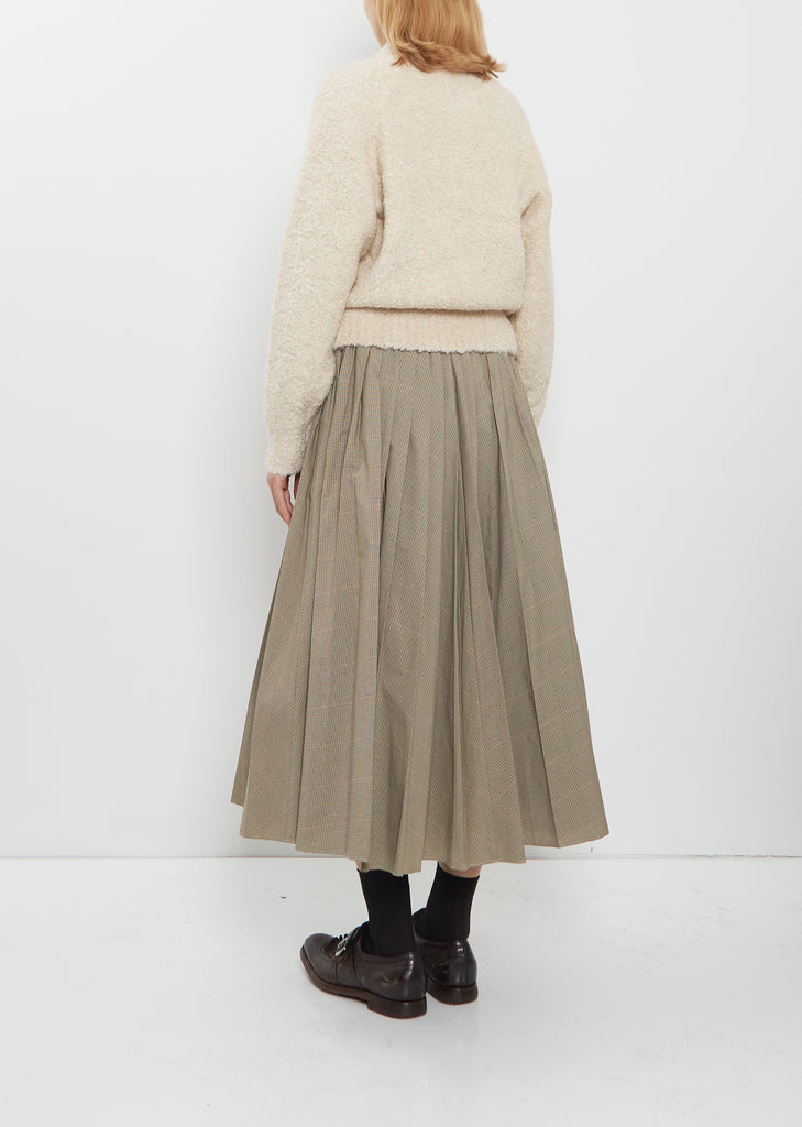 Pleated Technical Cotton Skirt