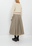 Pleated Technical Cotton Skirt