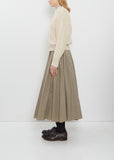 Pleated Technical Cotton Skirt