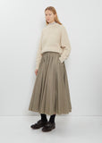 Pleated Technical Cotton Skirt