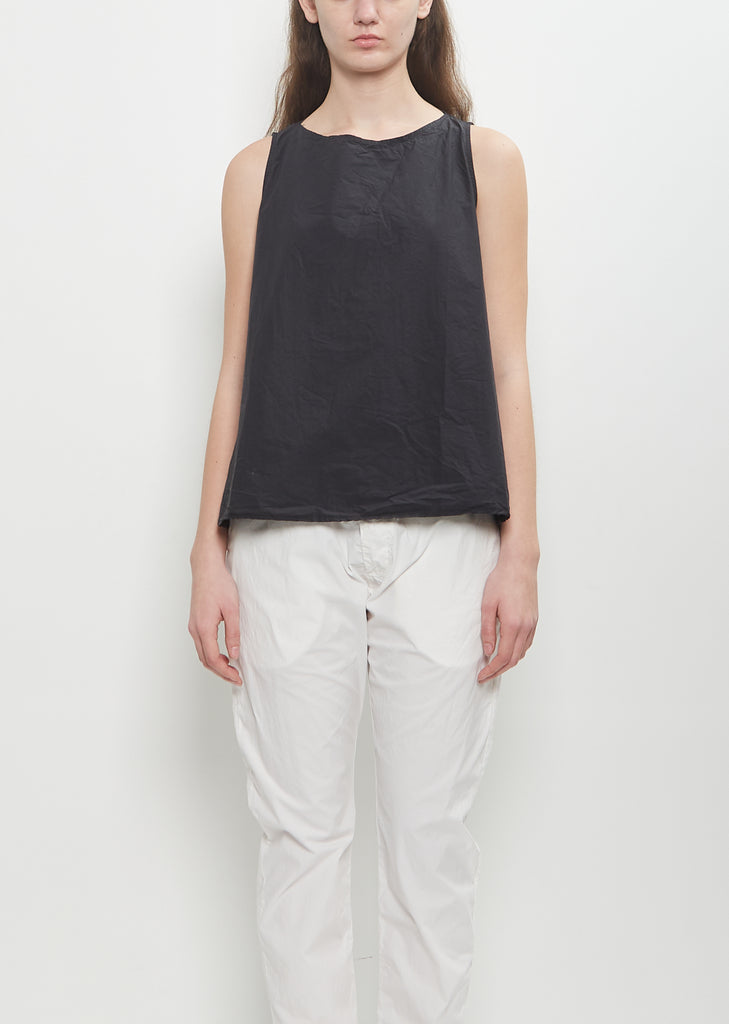 Tissue Cotton Sleeveless Top — Black