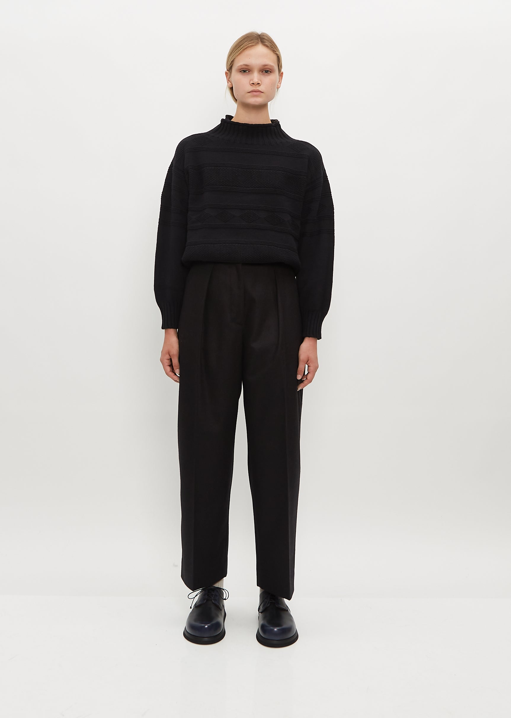 Midi Waist Crop Flannel Pants – La Garçonne