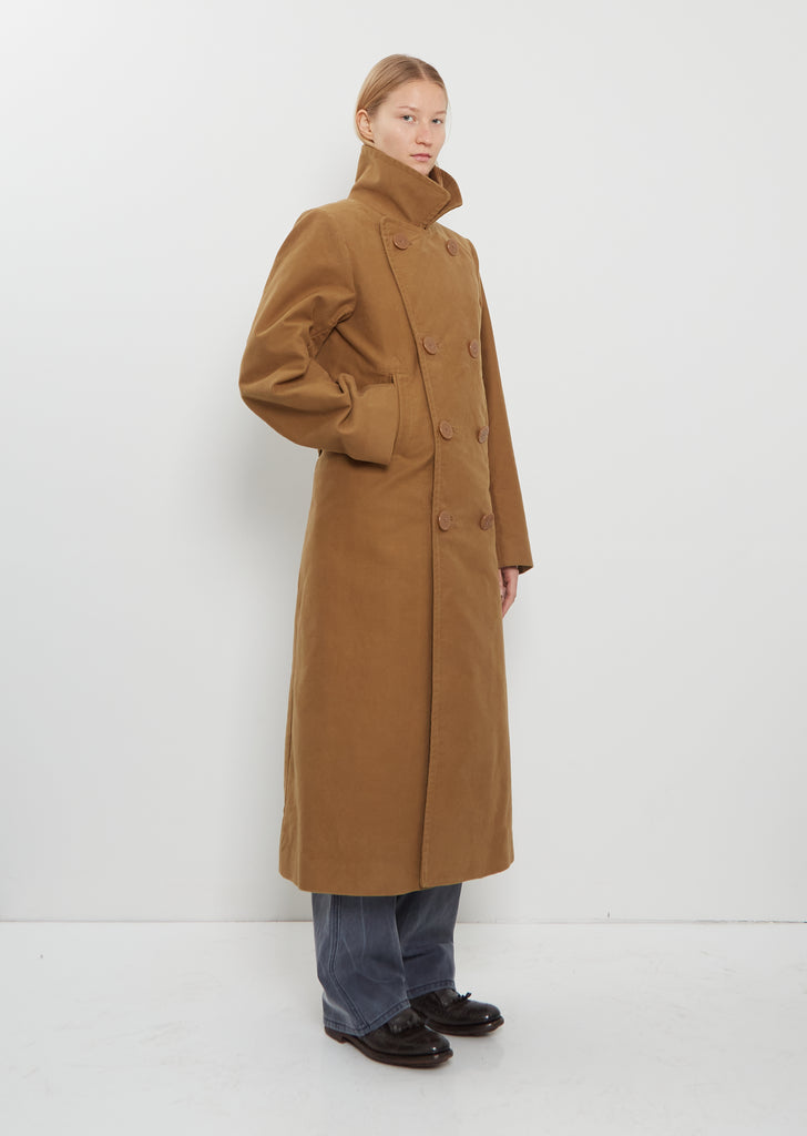 Long Cotton Peacoat