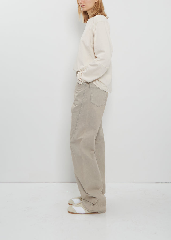 Coverstitch Long Sleeve Cotton T-Shirt