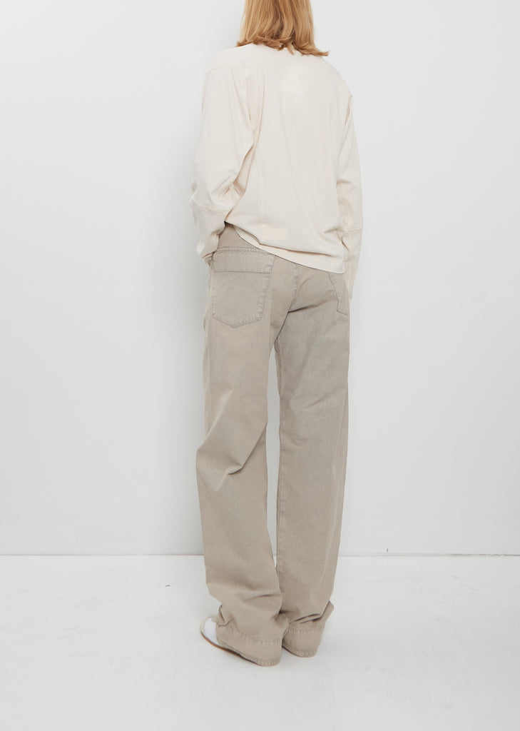 Coverstitch Long Sleeve Cotton T-Shirt