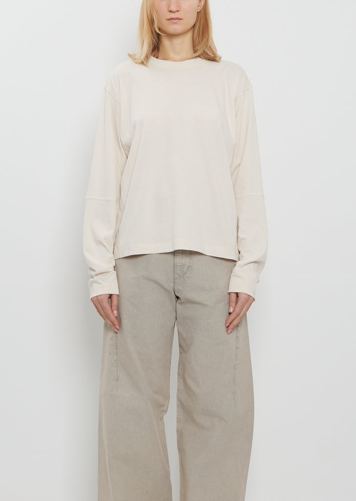 Coverstitch Long Sleeve Cotton T-Shirt