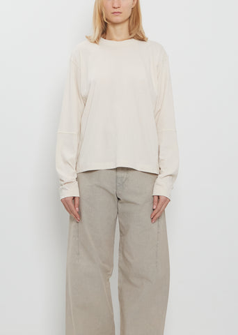 Coverstitch Long Sleeve Cotton T-Shirt