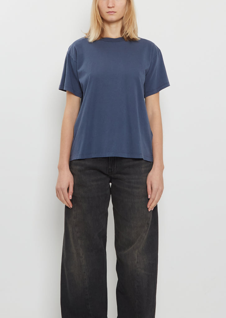 Boy Cotton T-Shirt — Faded Navy