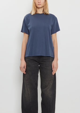 Boy Cotton T-Shirt — Faded Navy