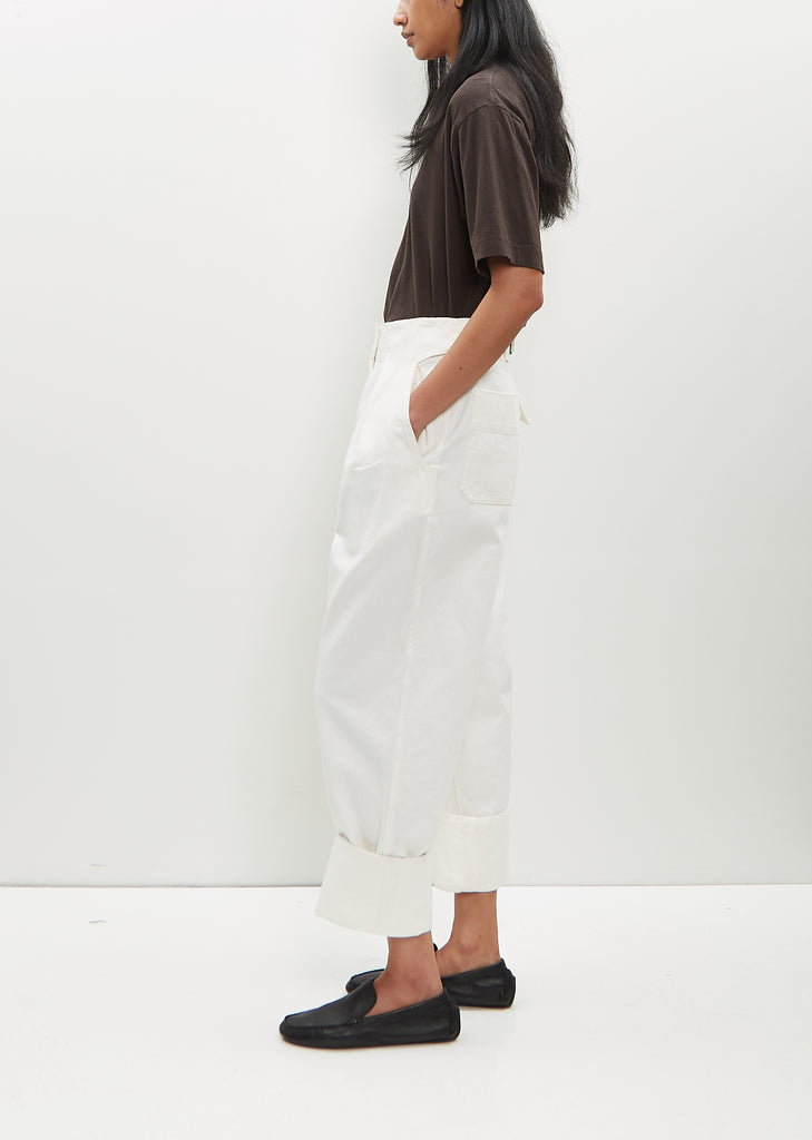 Cinch Back Trouser — White