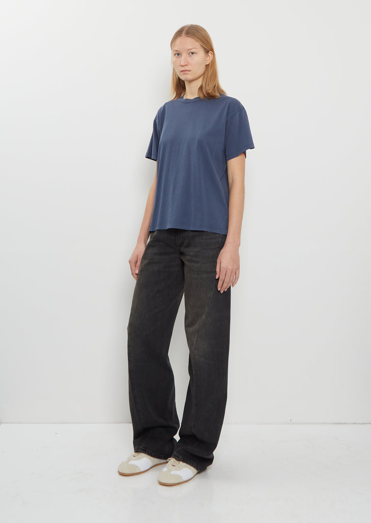 Boy Cotton T-Shirt — Faded Navy