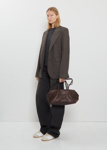 Matte Shoulder Bag, Small — Dark Brown