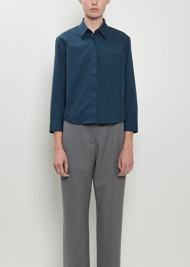 Clavini Bis Cotton Shirt — Petrol