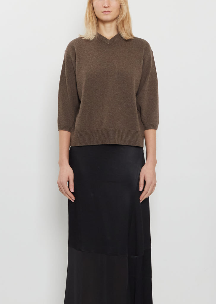 Elbow V-Neck Cashmere Sweater