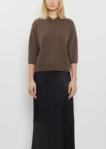 Elbow V-Neck Cashmere Sweater