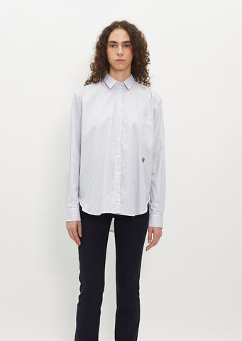 Signature Cotton Shirt — Navy Stripe