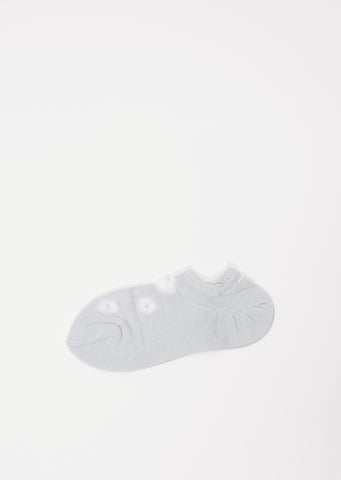 Shibori Knitted No-Show Socks — Light Grey