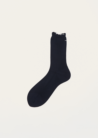 Organic Plain Knitted Socks — Navy