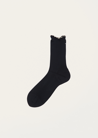 Organic Plain Knitted Socks — Black