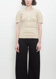 Stretch Cotton Linen Fitted Henley