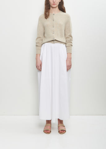 Cotton Poplin Tulip Pleated Skirt