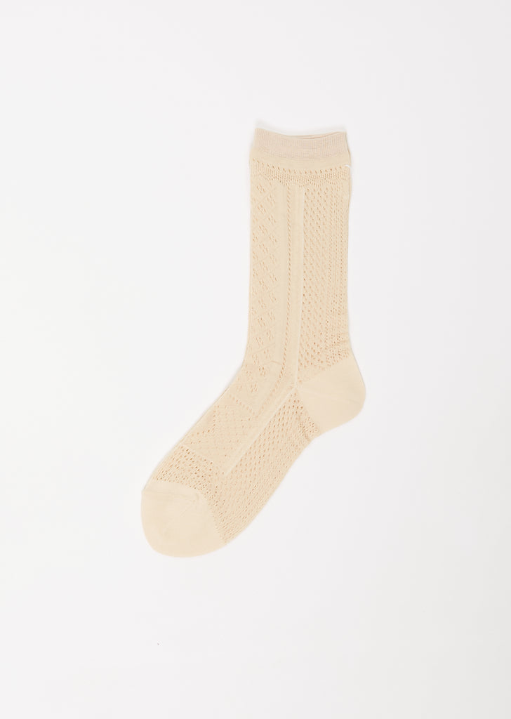 Knitted Lace Socks — Ivory