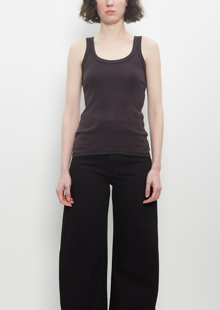 Cotton Rib Tank Top — Squid Ink