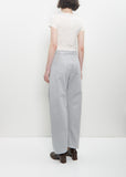 Cotton Denim Twisted Belted Pants