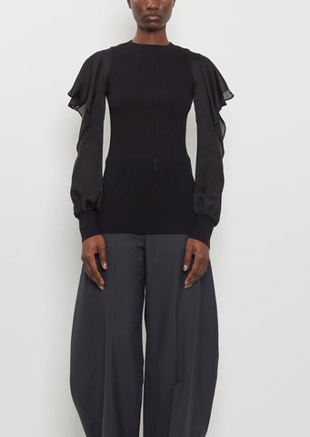 Satin x Cotton Knit Pullover