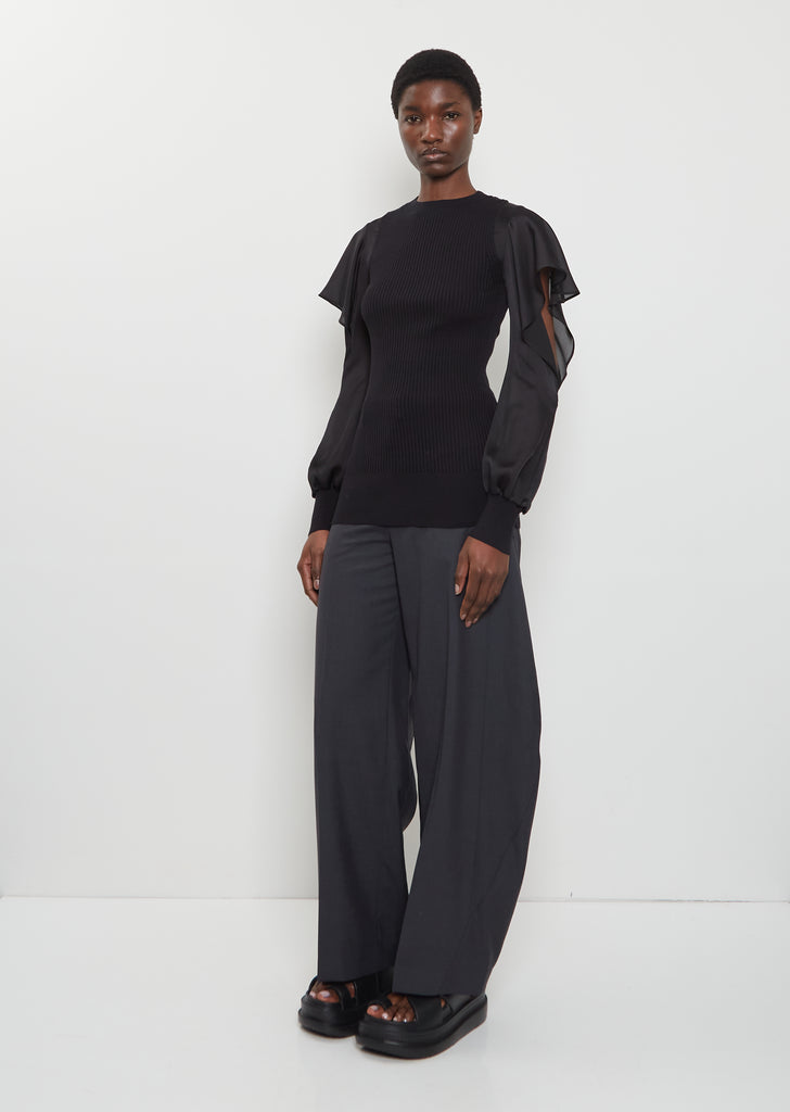 Satin x Cotton Knit Pullover