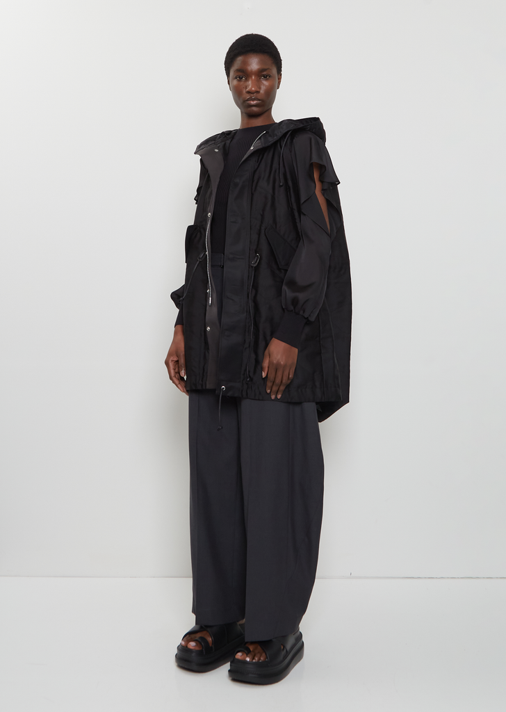 Hooded Quilted Satin Vest