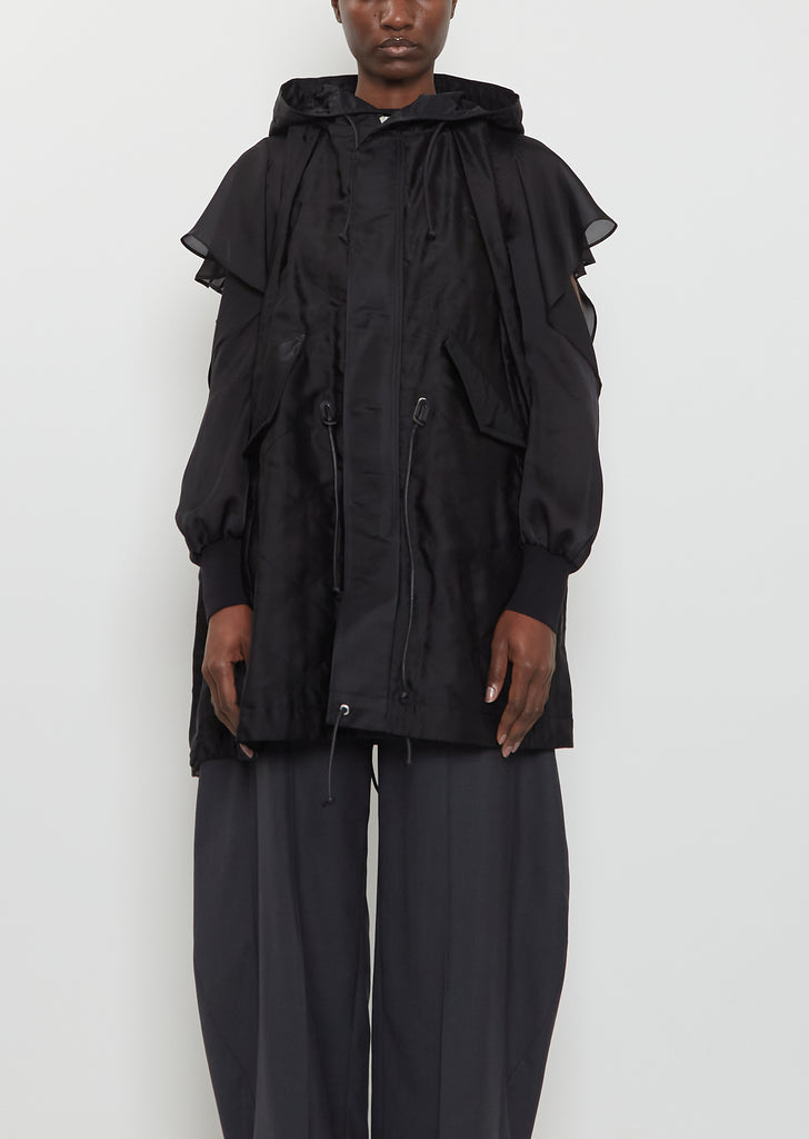 Hooded Quilted Satin Vest