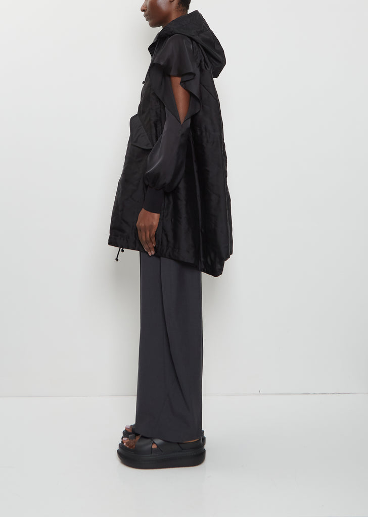 Hooded Quilted Satin Vest