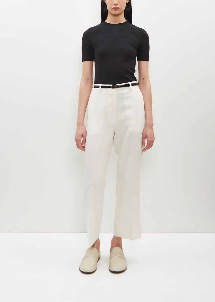 Straight Cropped Trousers — Off White