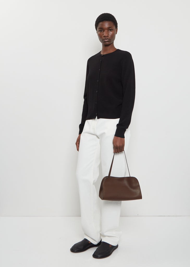 Peggy Saddle Leather Clutch — Deep Brown