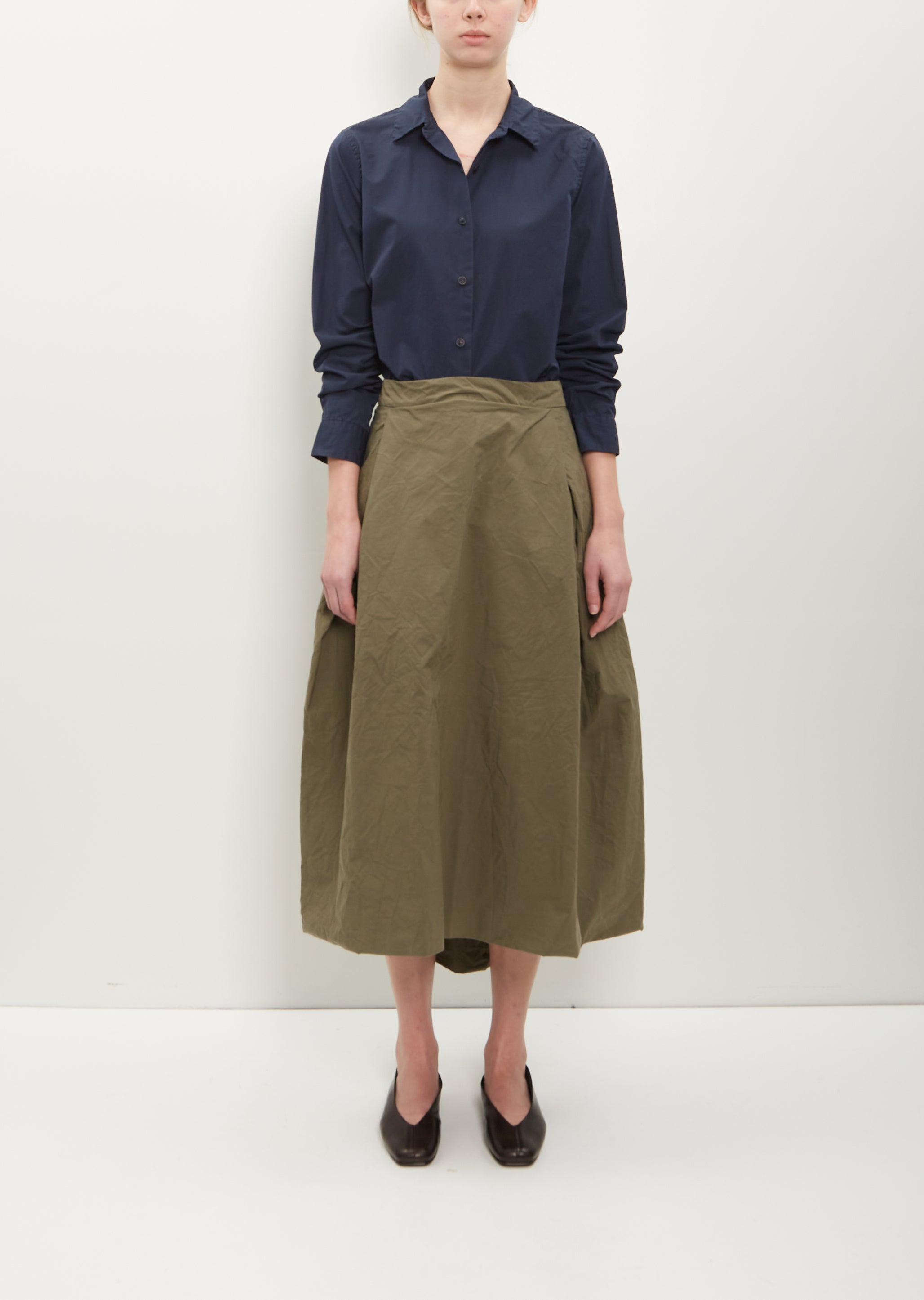 Moon Cotton Skirt — Olive – La Garçonne